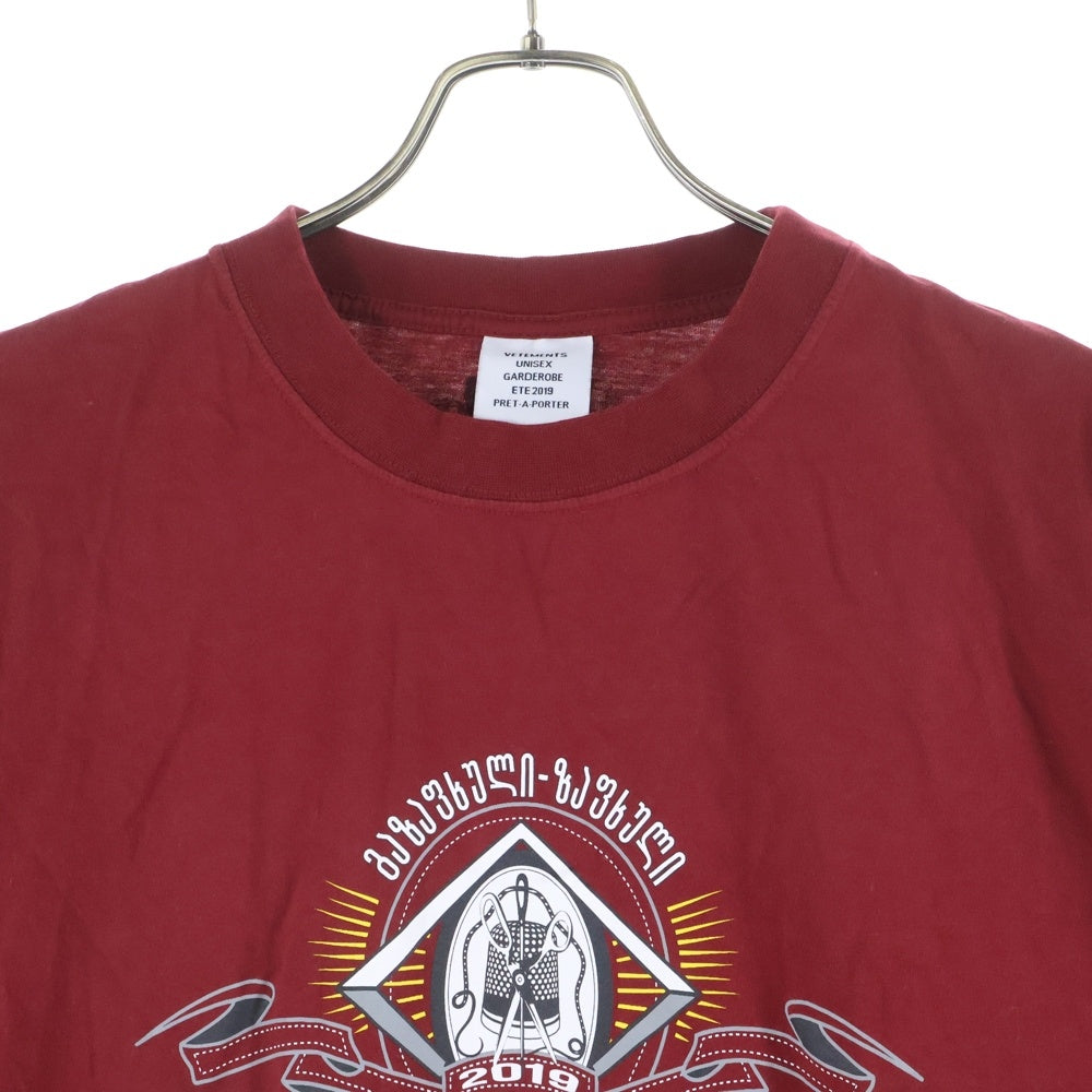 VETEMENTS(ヴェトモン) 19SS Secret Society Tee シークレット ソサエティ クルーネック 半袖Tシャツ カットソー レッド USS197071