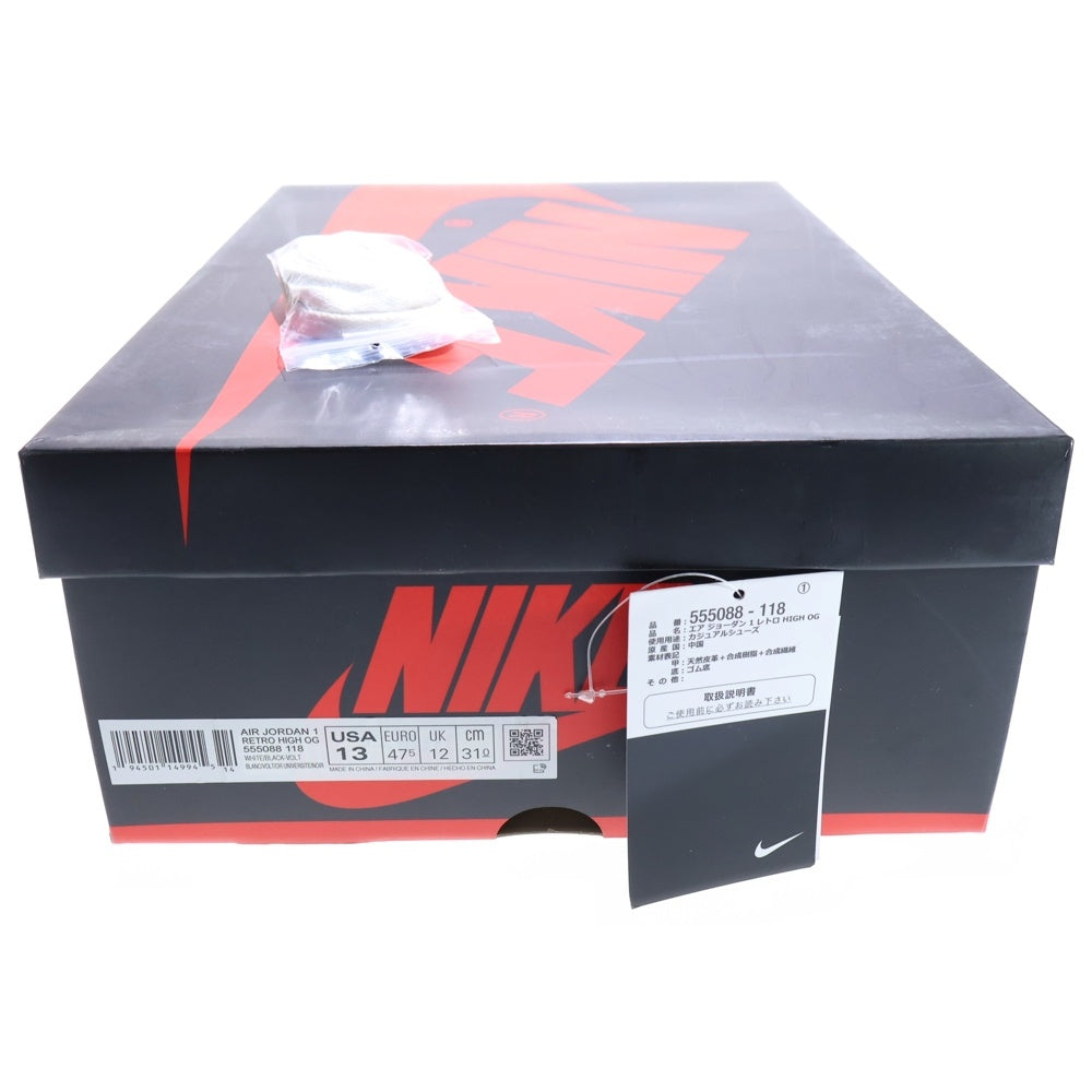 NIKE(ナイキ) AIR JORDAN1 RETRO HIGH OG VOLT GOLD エアジョーダン1 ハイカットスニーカー ボルトゴールド イエロー/ホワイト US13/31cm 555088-118