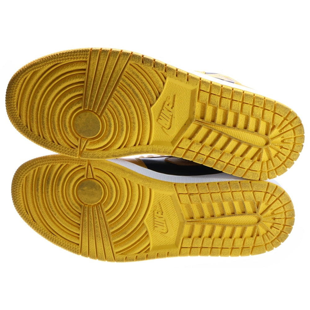 NIKE(ナイキ) AIR JORDAN1 RETRO HIGH OG POLLEN エアジョーダン 1 レトロ パラン ハイカットスニーカー ブラック/イエロー US10/28cm 555088-701