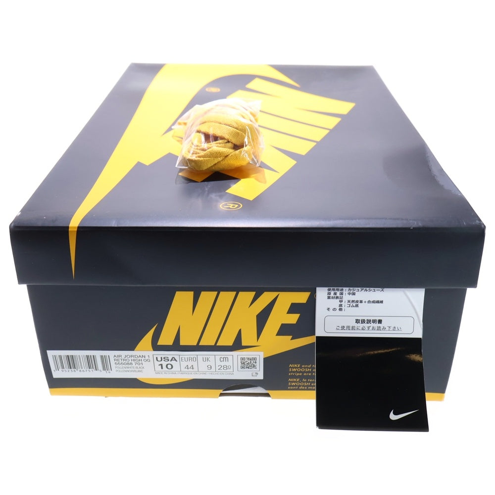NIKE(ナイキ) AIR JORDAN1 RETRO HIGH OG POLLEN エアジョーダン 1 レトロ パラン ハイカットスニーカー ブラック/イエロー US10/28cm 555088-701