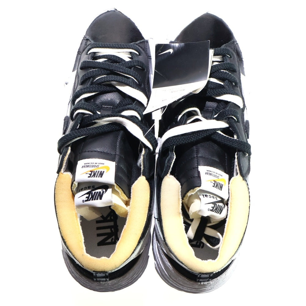 NIKE(ナイキ) ×sacai BLAZER LOW BLACK PATENT LEATHER サカイ ブレザー ブラックパテントレザー ローカットスニーカー ブラック/ホワイト US12/30cm DM6443-001