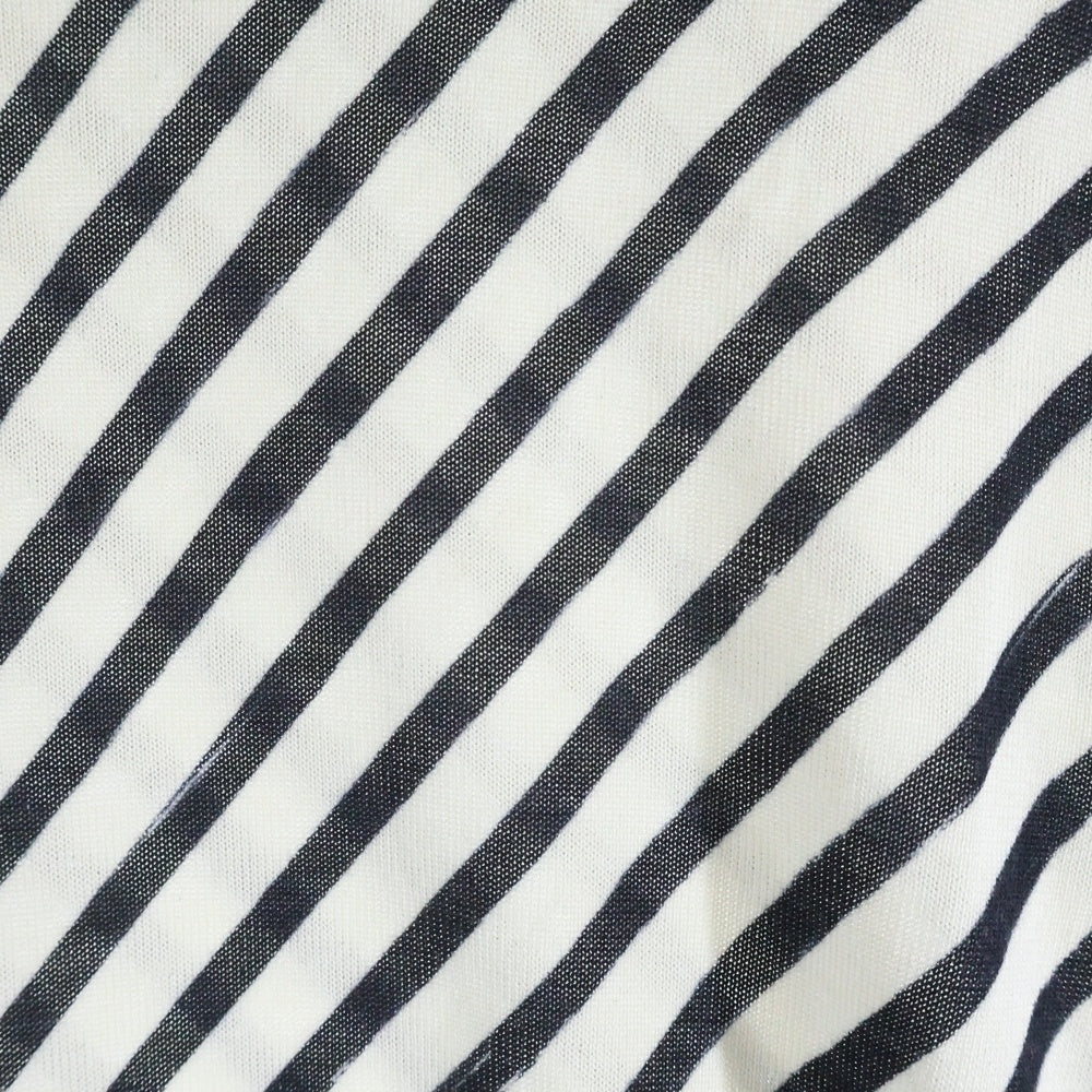 DOLCE & GABBANA(ドルチェアンドガッバーナ) 総柄ボーダー クルーネック長袖ニットセーター ホワイト/ブラック