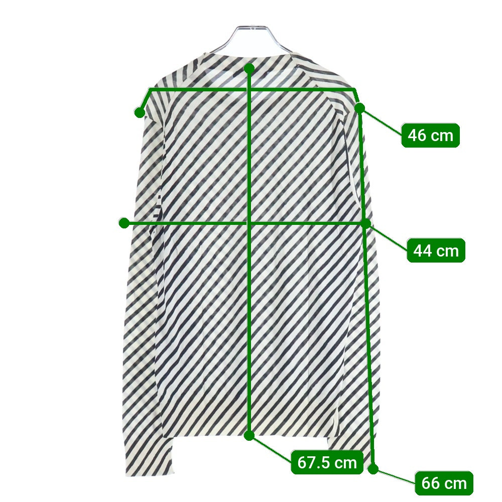 DOLCE & GABBANA(ドルチェアンドガッバーナ) 総柄ボーダー クルーネック長袖ニットセーター ホワイト/ブラック