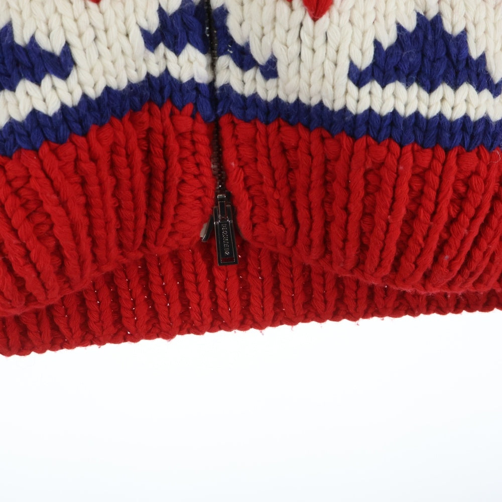 DSQUARED2(ディースクエアード) 21AW ZIP-UP KNITTED SWEATER ウールニット ジップアップカーディガンジャケット マルチカラー S71HA1098 S17816