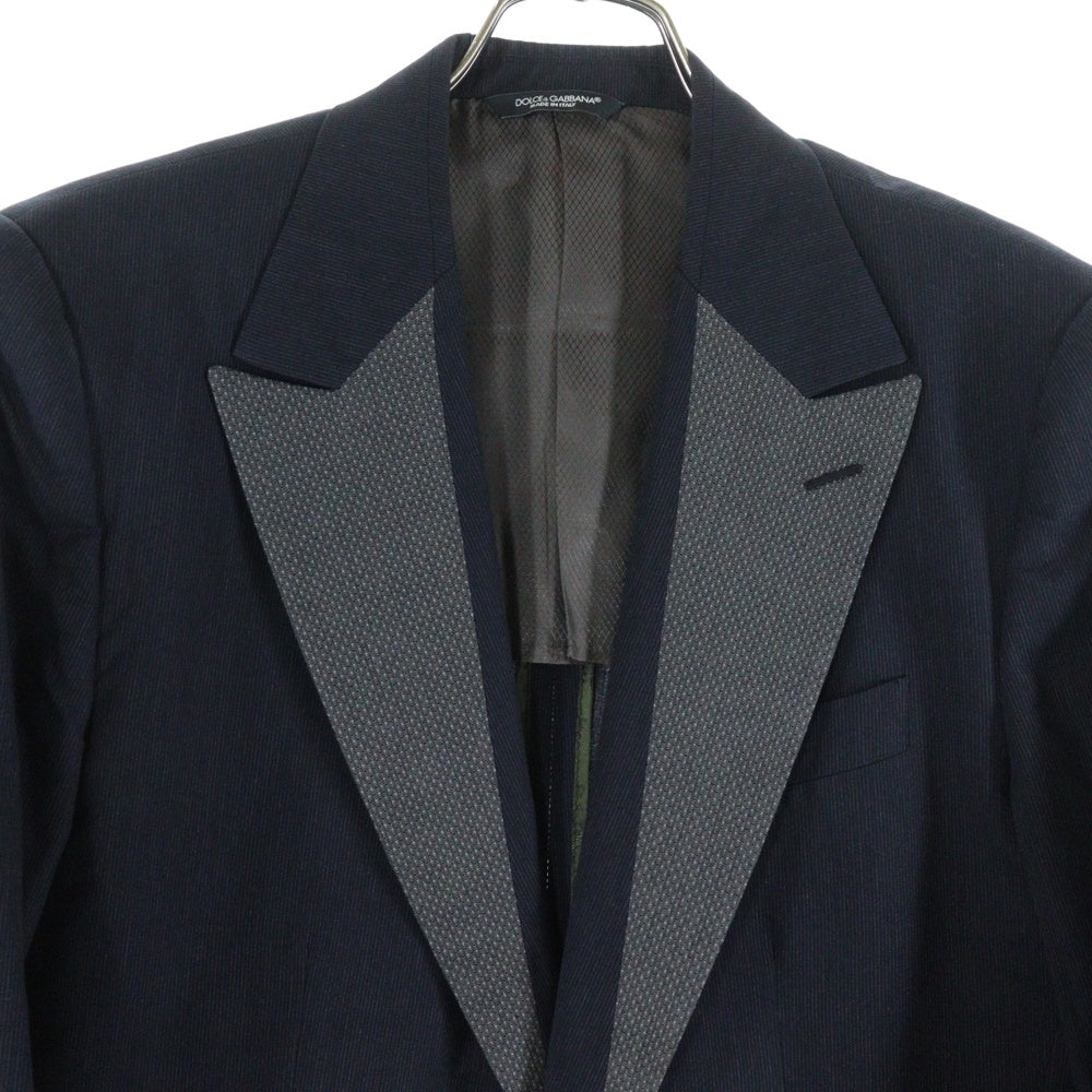 DOLCE & GABBANA(ドルチェアンドガッバーナ) カラー切り替え テーラードジャケット ネイビー