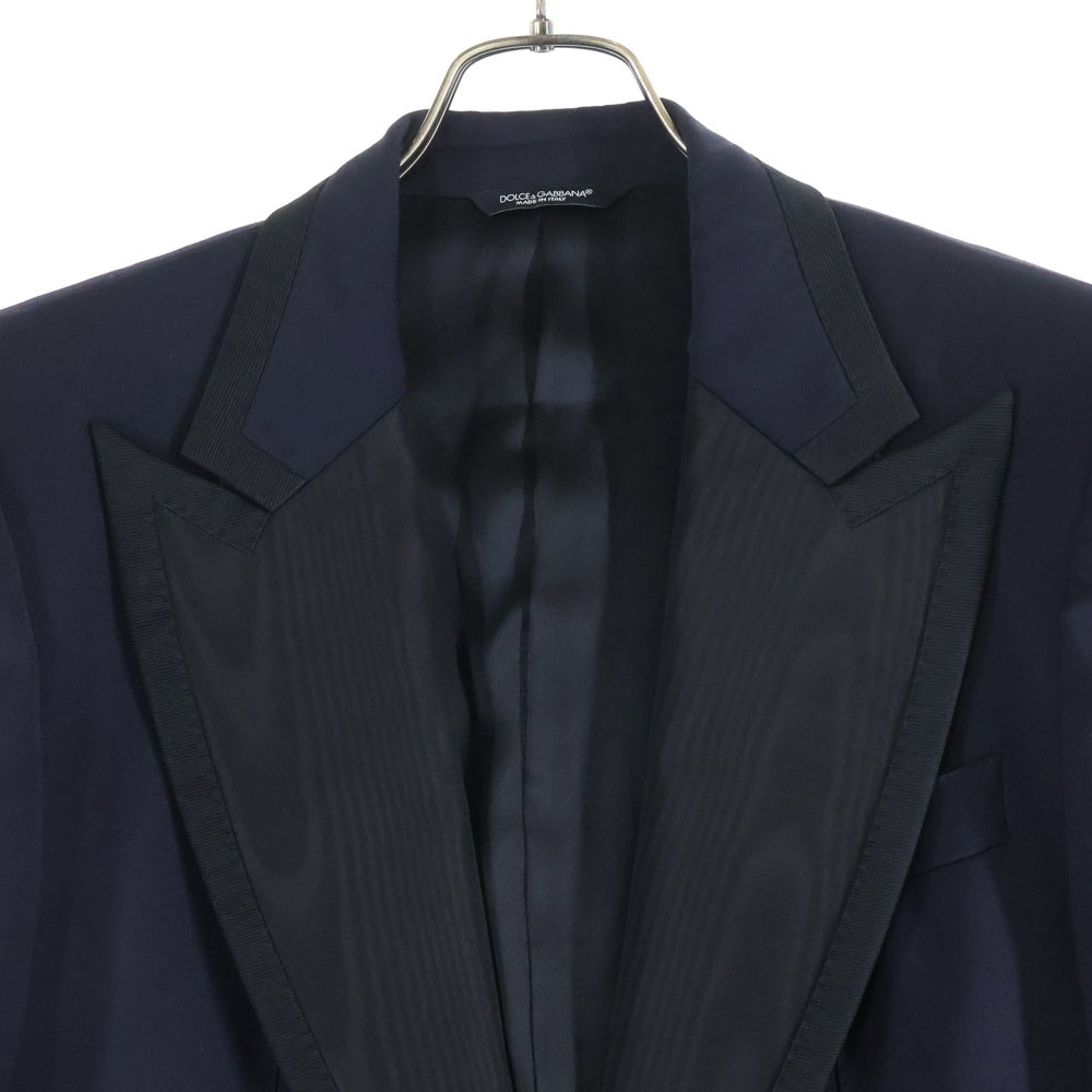 DOLCE & GABBANA(ドルチェアンドガッバーナ) カラー切り替え テーラードジャケット ネイビー/ブラック