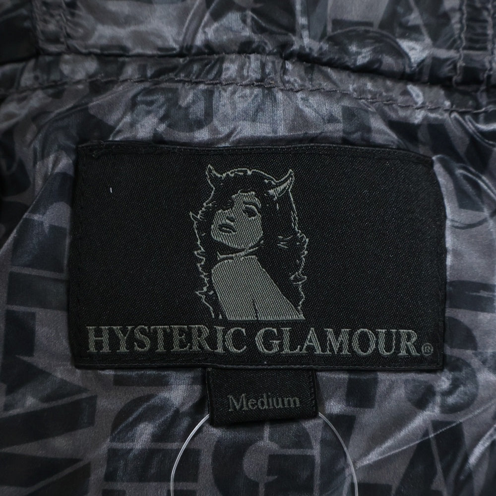 HYSTERIC GLAMOUR(ヒステリックグラマー) 刺繍ロゴ ジップアップ 中綿ダウンジャケット ブラック 0213AB01