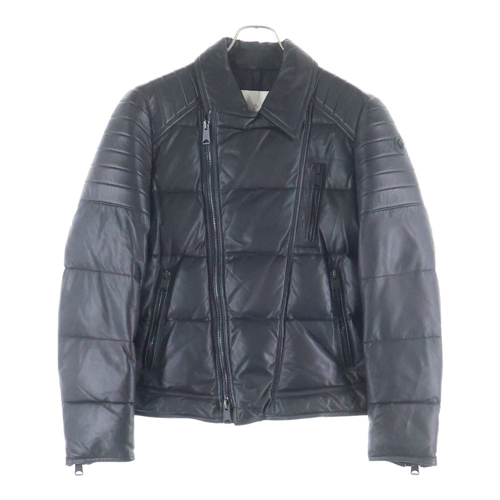 MONCLER(モンクレール) LECLERC ルクレール ジップアップ レザーダウンジャケット ブラック 420914190305