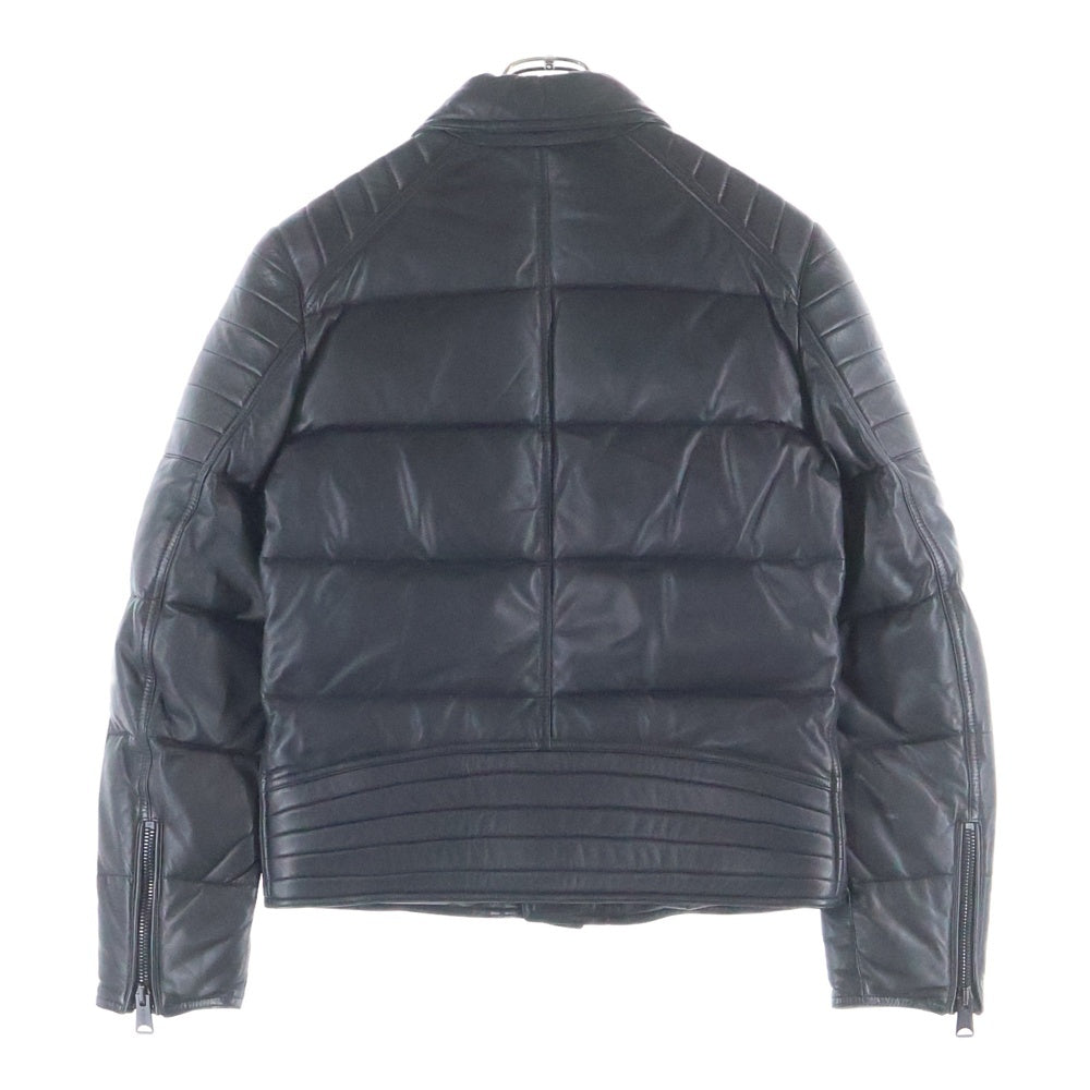 MONCLER(モンクレール) LECLERC ルクレール ジップアップ レザーダウンジャケット ブラック 420914190305