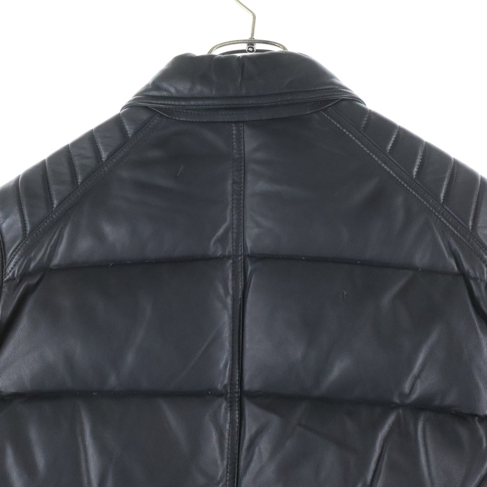 MONCLER(モンクレール) LECLERC ルクレール ジップアップ レザーダウンジャケット ブラック 420914190305