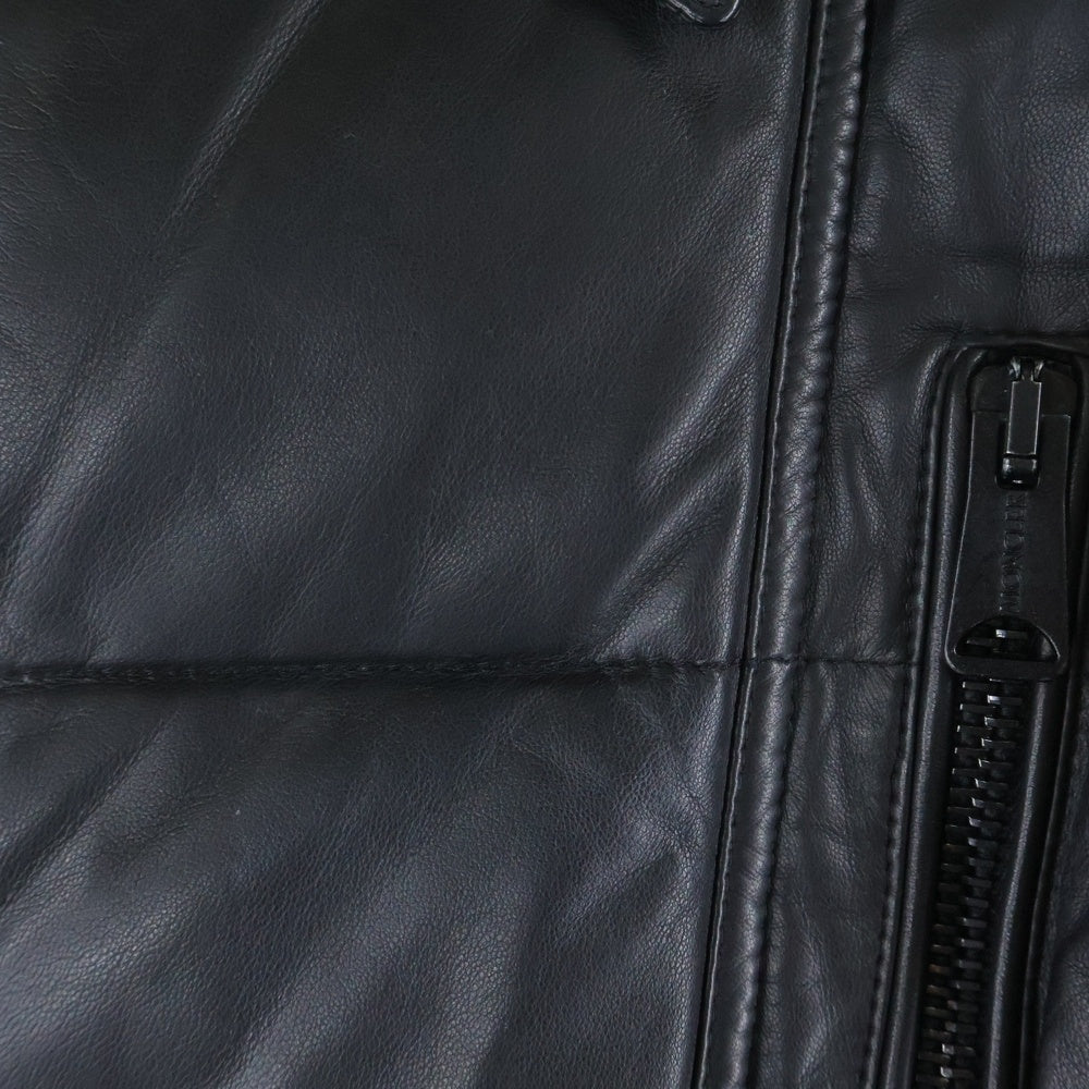 MONCLER(モンクレール) LECLERC ルクレール ジップアップ レザーダウンジャケット ブラック 420914190305