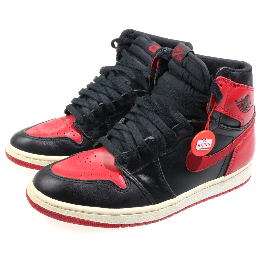 NIKE(ナイキ) 【観賞用 1994年製】 Air Jordan 1 High Bred エアジョーダン 1 ブレッド ハイカットスニーカー ブラック/レッド US9.5/27.5cm 130207-061