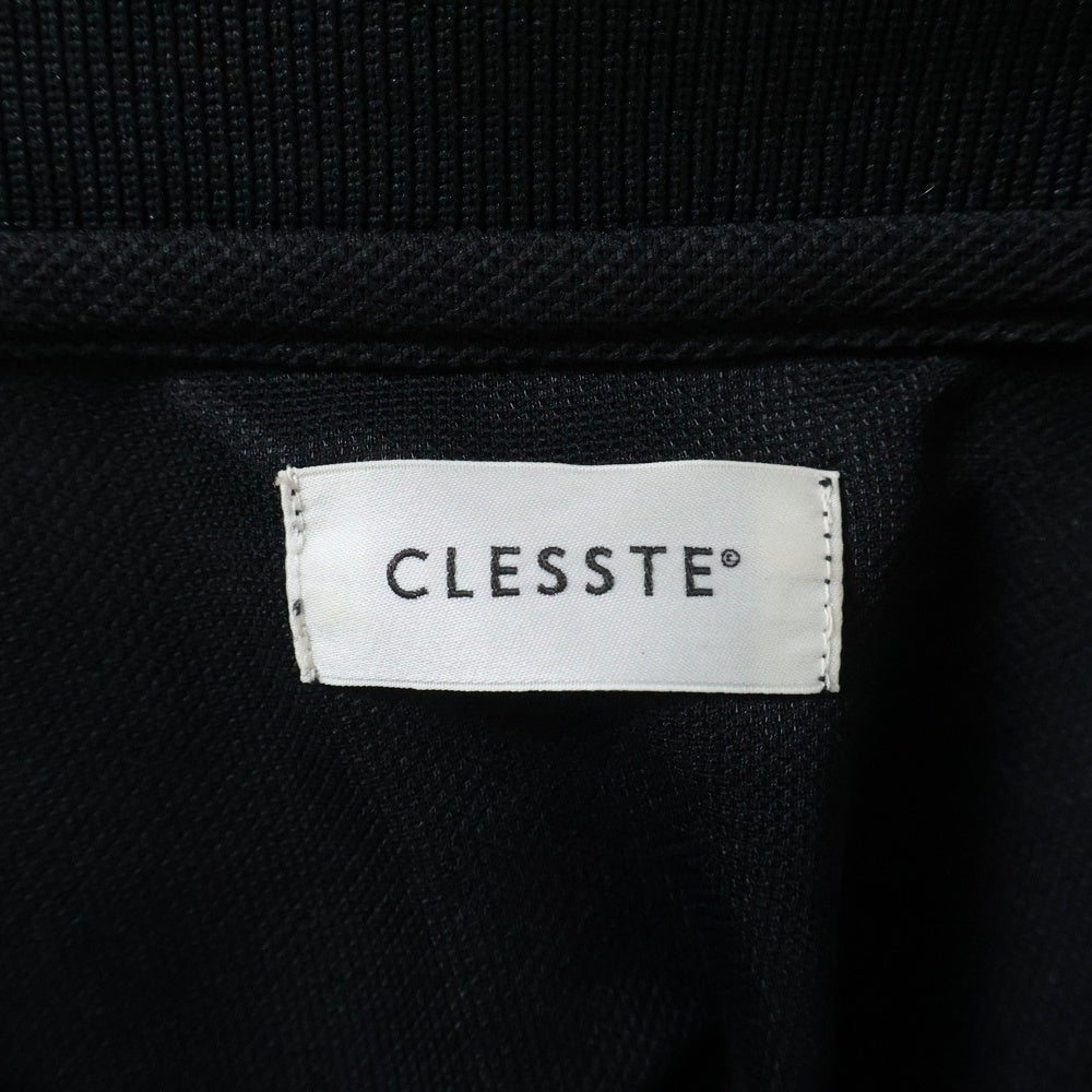 CLESSTE(クレスト) オーバーサイズ ドローコード付き 半袖ポロシャツ ブラック CLS-SH-2405