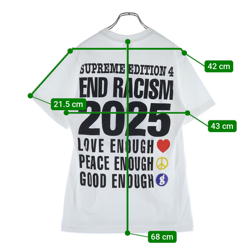 SUPREME(シュプリーム) 25SS ×GOODENOUGH End Racism Tee グットイナフ エンドレイシズム クルーネック 半袖Tシャツ カットソー ホワイト