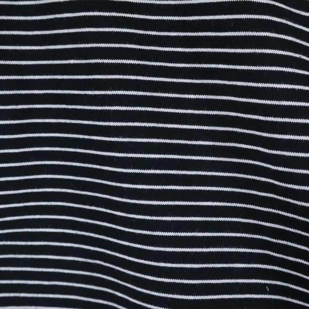 CLESSTE(クレスト) ストライプ柄 オーバーサイズ 長袖ポロシャツ ブラック CLE-TE-2404