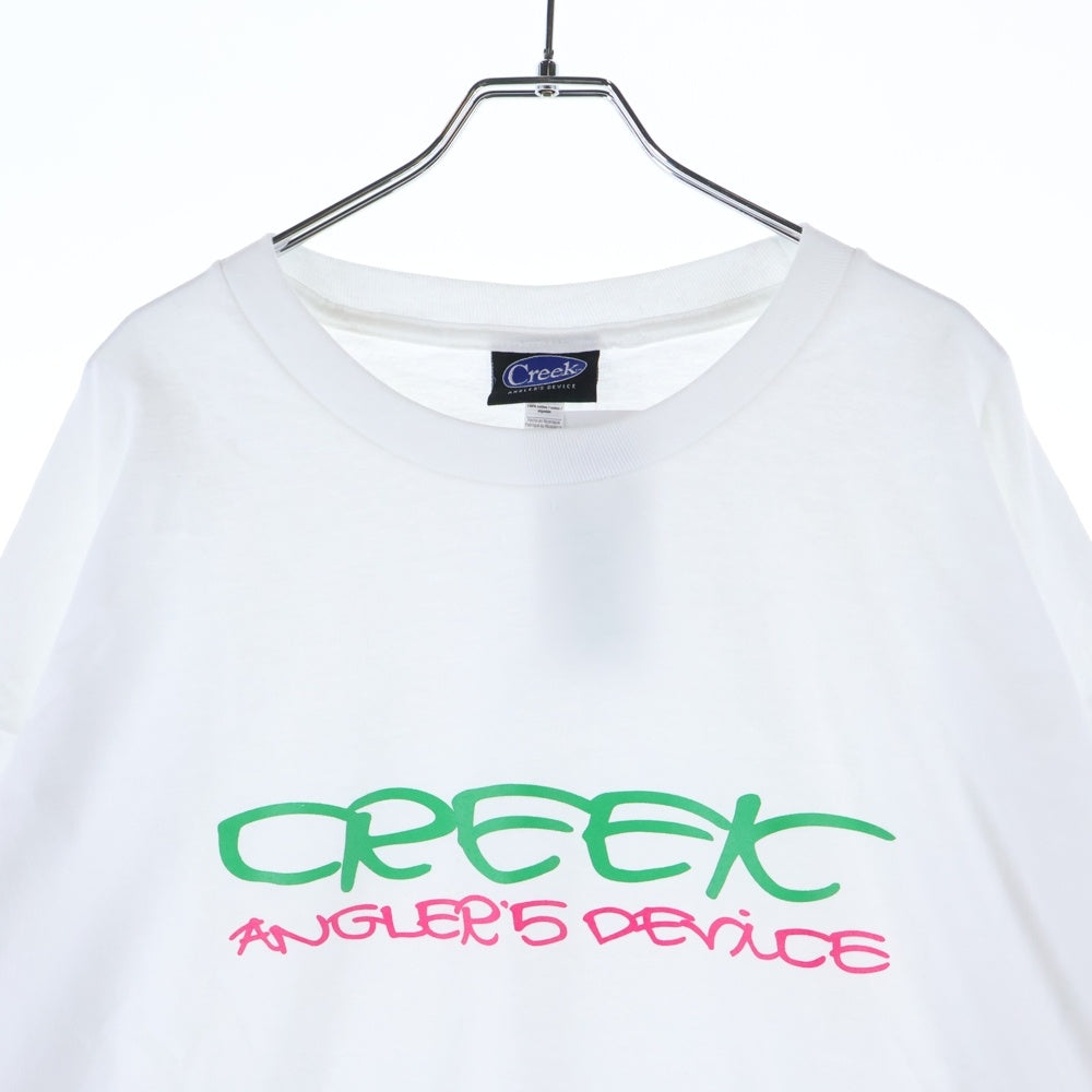 Creek Angler's Device(クリーク アングラーズ デバイス) グラフィックロゴ オーバーサイズ クルーネック 長袖Tシャツ カットソー ホワイト