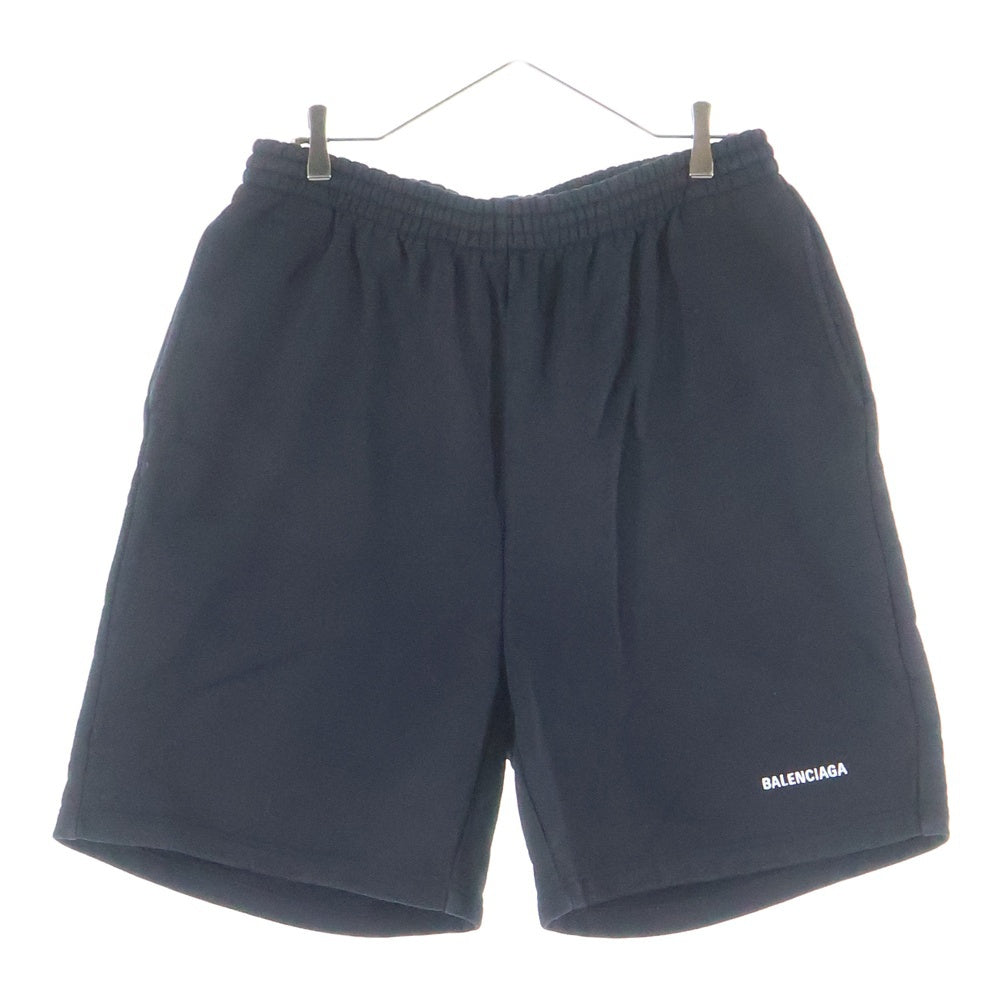 BALENCIAGA(バレンシアガ) ロゴ刺繍 ワイドスウェットハーフパンツ ブラック 674591