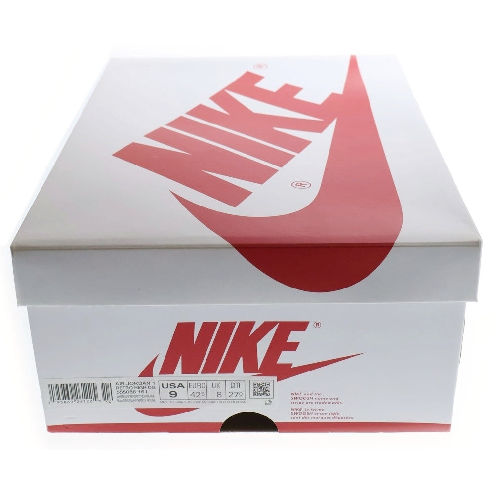 NIKE(ナイキ) AIR JORDAN 1 RETRO HIGH OG HERITAGE エアジョーダン1 レトロ ヘリテージ ハイカットスニーカー ホワイト/レッド US9/27cm 555088-161