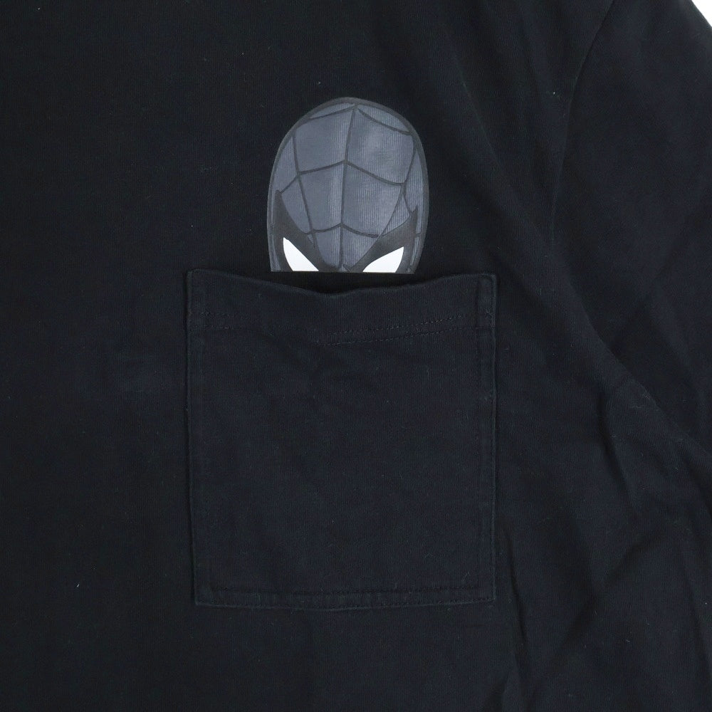 MONCLER(モンクレール) ×SPIDERMAN SS TSHIRT ×スパイダーマン 肩ワッペンロゴ クルーネック半袖Tシャツカットソー ブラック H20918C00005 8390T