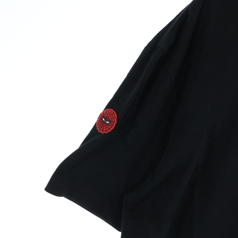 MONCLER(モンクレール) ×SPIDERMAN SS TSHIRT ×スパイダーマン 肩ワッペンロゴ クルーネック半袖Tシャツカットソー ブラック H20918C00005 8390T