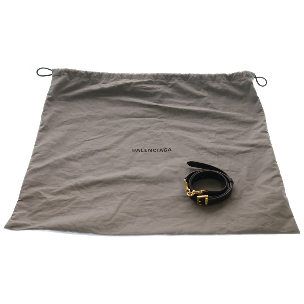 BALENCIAGA(バレンシアガ) Bel Air ベルエア アンティーク調ゴールド金具 スムースカーフスキン ミディアム キャリーオールバッグ ブラック レディース