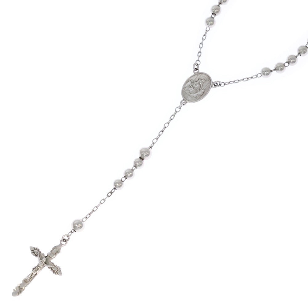 DOLCE & GABBANA(ドルチェアンドガッバーナ) SV925 メタルビーズロザリオ チェーンネックレス シルバー