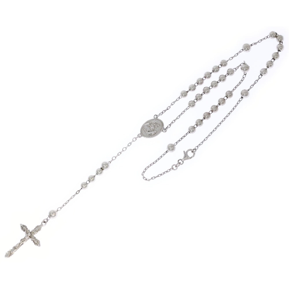 DOLCE & GABBANA(ドルチェアンドガッバーナ) SV925 メタルビーズロザリオ チェーンネックレス シルバー