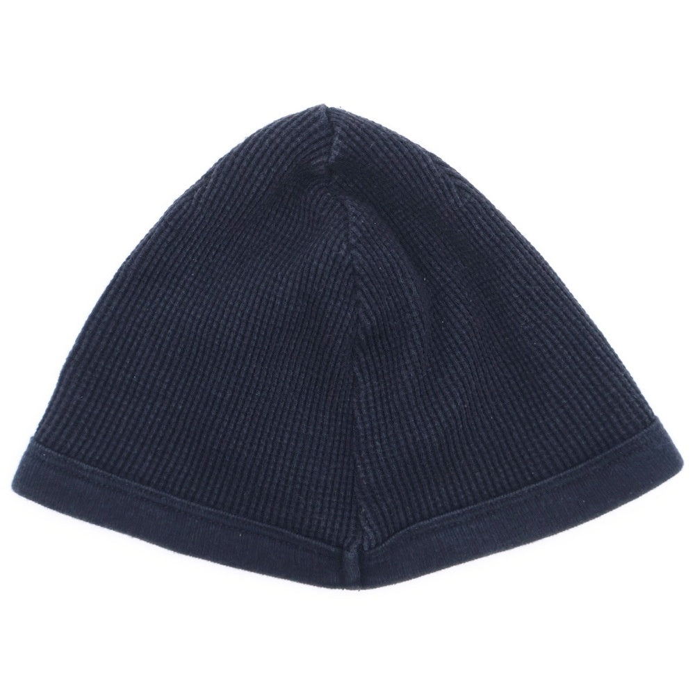 CHROME HEARTS(クロムハーツ) ホースシュー刺繍ロゴ サーマルニットビーニー 帽子 ブラック