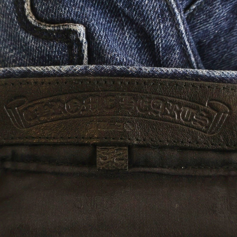 CHROME HEARTS(クロムハーツ) Flare Knee Cross Leather Patch Jeans フレアニー クロスレザーパッチ デニムパンツ インディゴ
