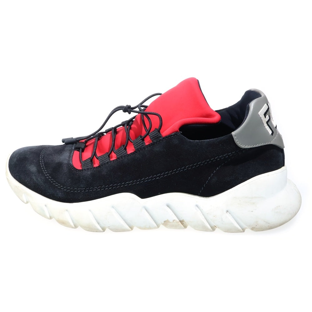 FENDI(フェンディ) スウェード ローカットスニーカー ブラック/レッド 7E1174