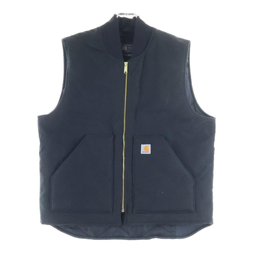 CARHARTT(カーハート) Relaxed Fit Firm Duck Insulated Rib Collar Vest リラックスドフィット ファームダック リブカラー 中綿キルティング ベスト ブラック OV0001-M