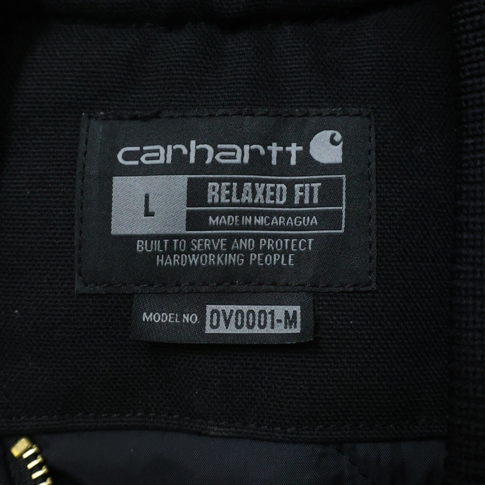 CARHARTT(カーハート) Relaxed Fit Firm Duck Insulated Rib Collar Vest リラックスドフィット ファームダック リブカラー 中綿キルティング ベスト ブラック OV0001-M