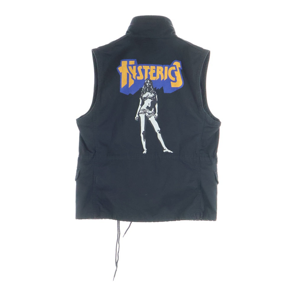 HYSTERIC GLAMOUR(ヒステリックグラマー) 23SS BAD AS MAMA M65 ミリタリー ワッペン バックプリント ベスト ブラック 02231AV01