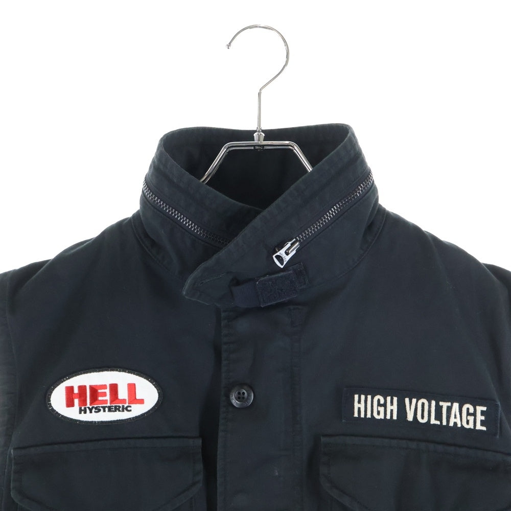 HYSTERIC GLAMOUR(ヒステリックグラマー) 23SS BAD AS MAMA M65 ミリタリー ワッペン バックプリント ベスト ブラック 02231AV01