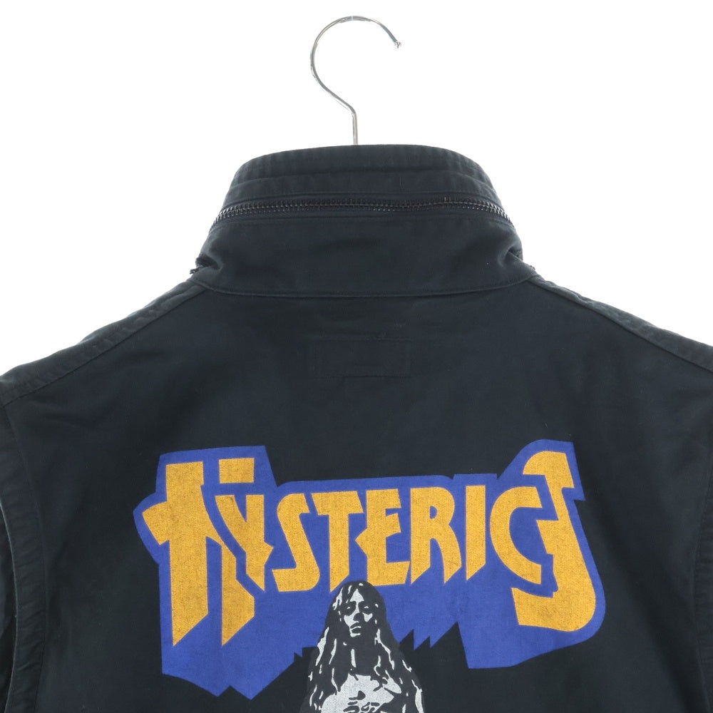 HYSTERIC GLAMOUR(ヒステリックグラマー) 23SS BAD AS MAMA M65 ミリタリー ワッペン バックプリント ベスト ブラック 02231AV01