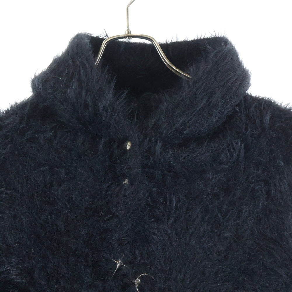 THUG CLUB(サグクラブ) Pack Fur Sword Hoodie パック ファー ソード アーム刺繍デザイン フーディーパーカー ブラック TC24KN1101