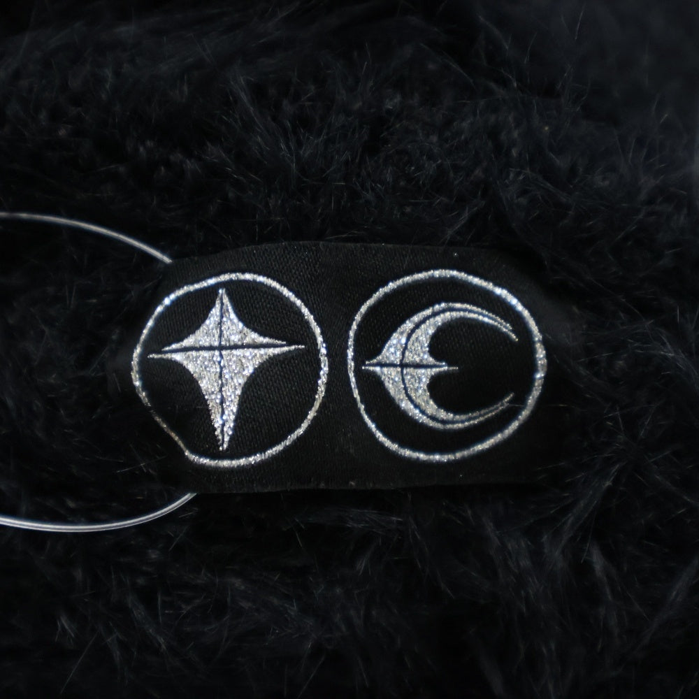 THUG CLUB(サグクラブ) Pack Fur Sword Hoodie パック ファー ソード アーム刺繍デザイン フーディーパーカー ブラック TC24KN1101