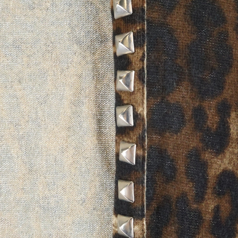 HYSTERIC GLAMOUR(ヒステリックグラマー) スタッズデザイン レオパード総柄 コットン カーディガン マルチカラー 0121ND02