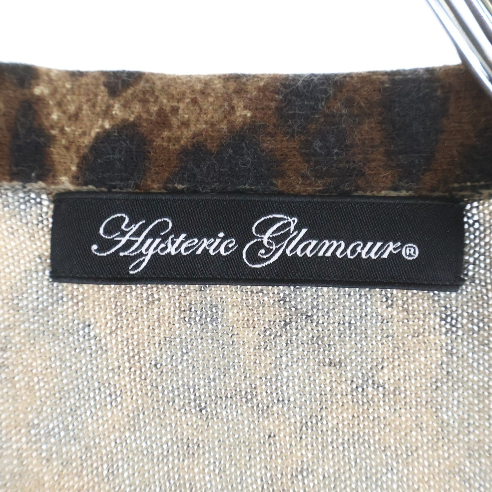 HYSTERIC GLAMOUR(ヒステリックグラマー) スタッズデザイン レオパード総柄 コットン カーディガン マルチカラー 0121ND02
