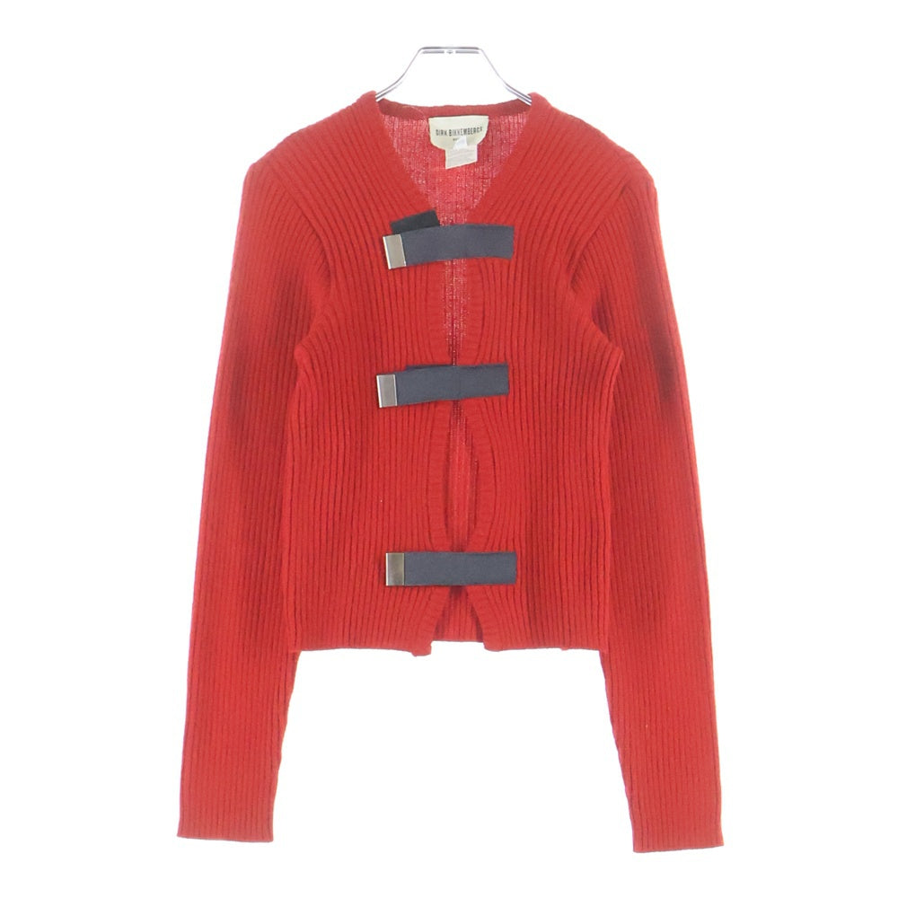 DIRK BIKKEMBERGS(ダークビッケンバーグ) テープデザイン ウール混 カーディガン レディース レッド