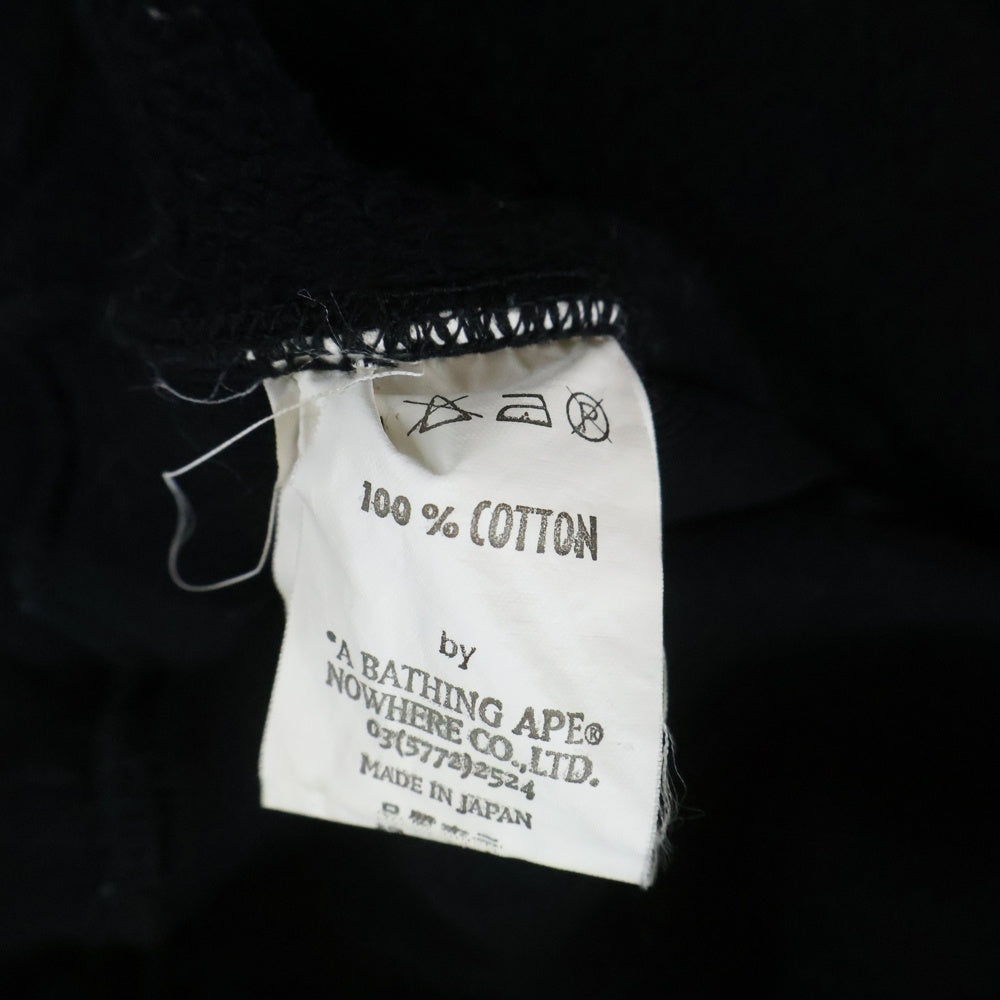 A BATHING APE(アベイシングエイプ) Swarovski Crystal Logo Crewneck スワロフスキーロゴ クルーネック長袖スウェットトレーナー ブラック