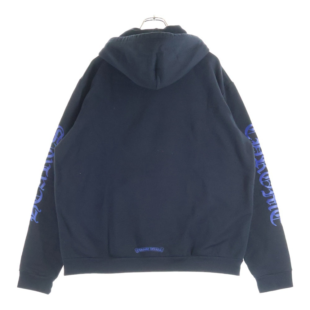 CHROME HEARTS(クロムハーツ) SWTSHRT PLVR アームロゴプリント スウェットプルオーバーパーカー ブラック/ブルー