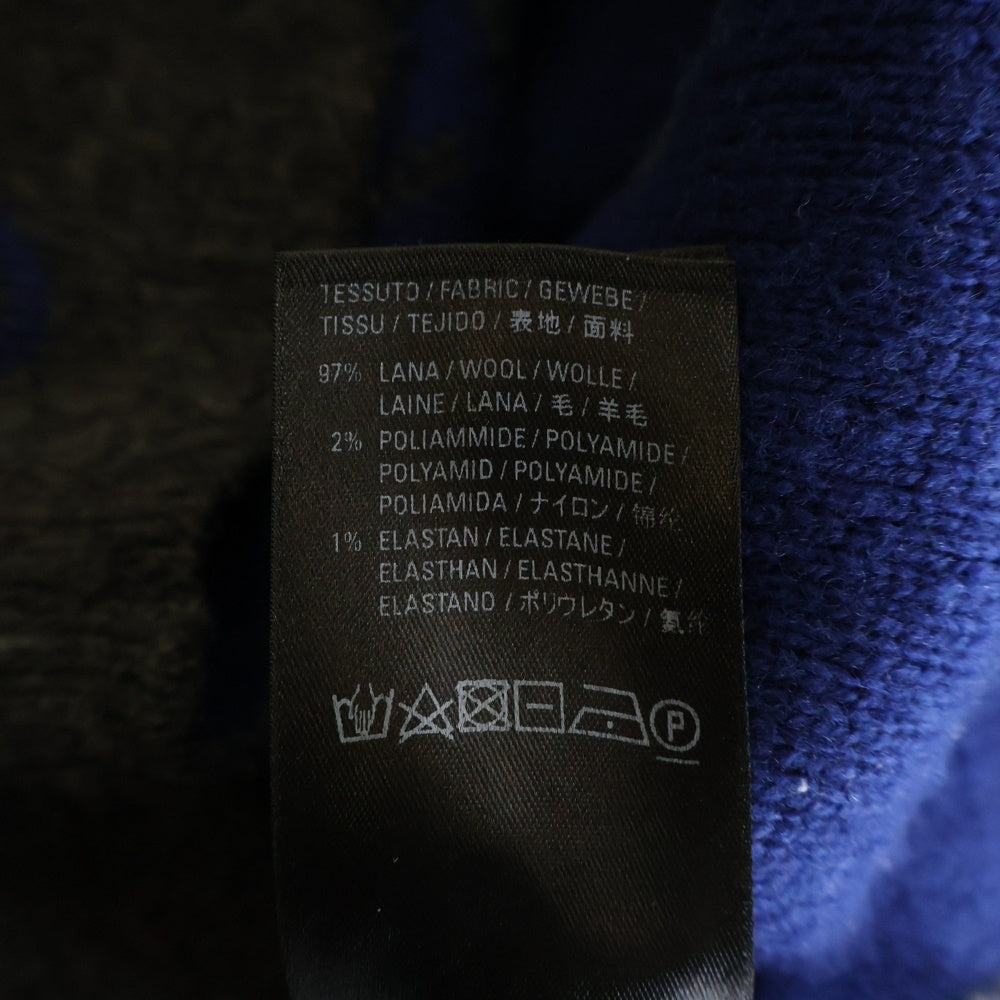 BALENCIAGA(バレンシアガ) 総柄ロゴ ウール素材 クルーネックニットセーター ネイビー/ブルー 623283T1567