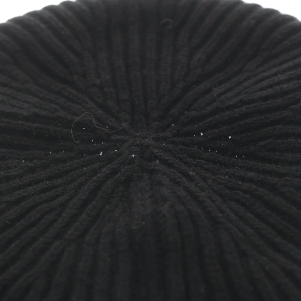 GANNI(ガニー) Structured Rib Beret ウール混 ニットベレー帽 ブラック