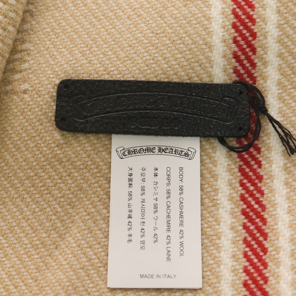CHROME HEARTS(クロムハーツ) ヴァーティカルロゴ カシミヤ大判 ブランケット ベージュ
