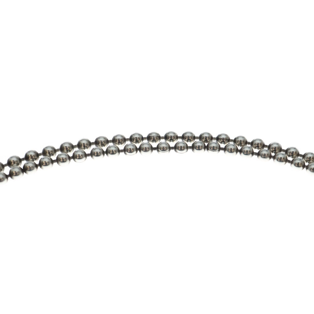 NO BRAND(ノーブランド) L.E.C.J. スカルベイルR&R刻印ドッグタグ チェーンネックレス シルバー