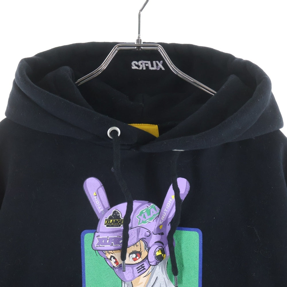 FR2(エフアールツー) ×XLARGE Biker Girl バイカーガール フロント アームプリント フーディーパーカー ブラック