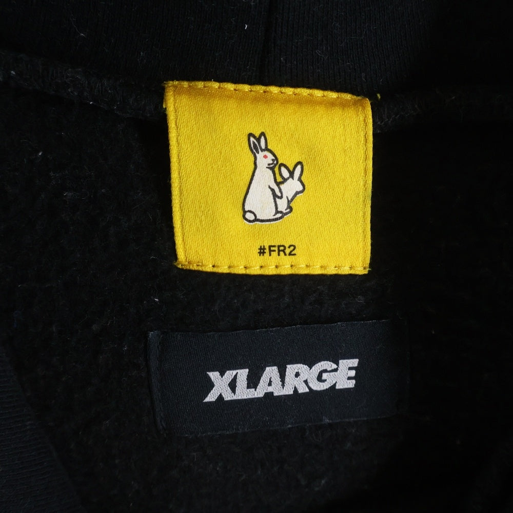 FR2(エフアールツー) ×XLARGE Biker Girl バイカーガール フロント アームプリント フーディーパーカー ブラック