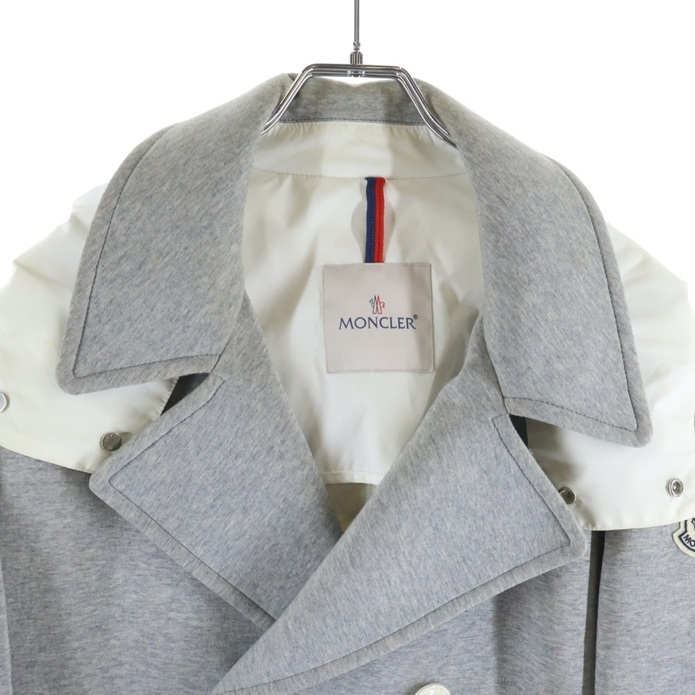 MONCLER(モンクレール) EMILIEN B スウェット地 ダブルブレスト フーディー Pコート グレー B10914106985