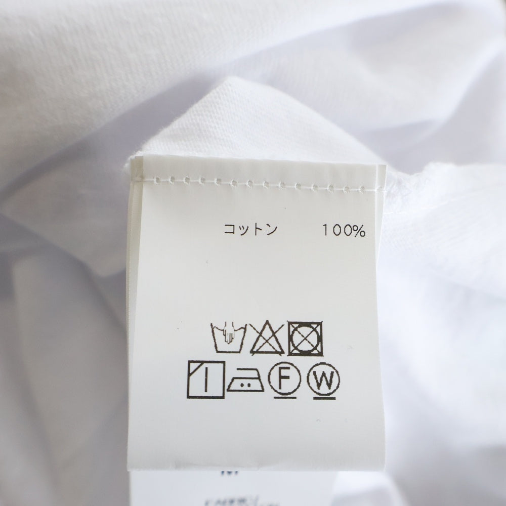KIMHEKIM(キムヘキム) ハート刺繍 クルーネック半袖Tシャツカットソー ホワイト/グリーン SS25-ZF5JS01-WG